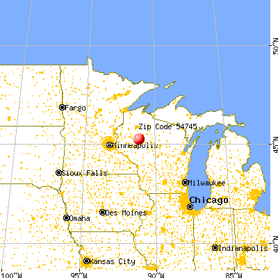 Holcombe, WI (54745) map from a distance