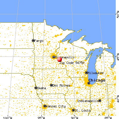 Maiden Rock, WI (54750) map from a distance