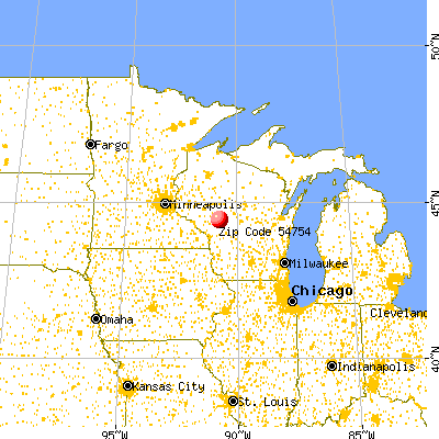 Merrillan, WI (54754) map from a distance