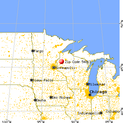 Barronett, WI (54813) map from a distance