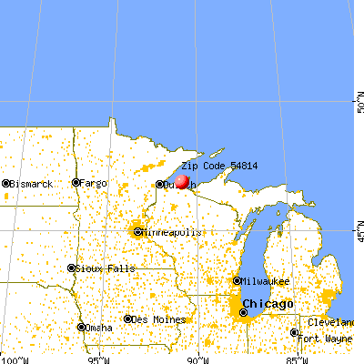 Bayfield, WI (54814) map from a distance