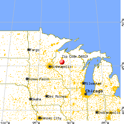 Bruce, WI (54819) map from a distance