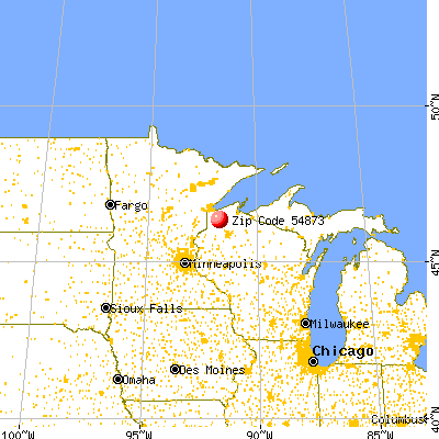 Solon Springs, WI (54873) map from a distance