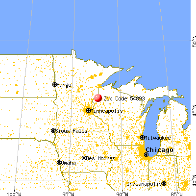 Webster, WI (54893) map from a distance