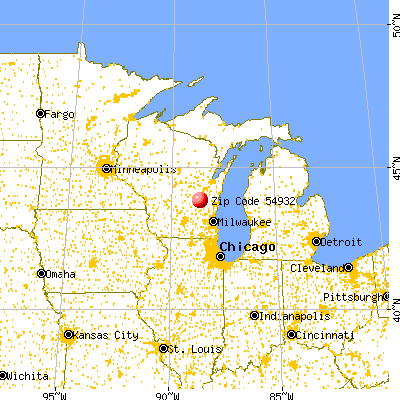 Eldorado, WI (54932) map from a distance