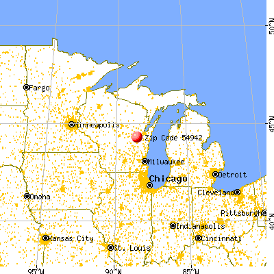 Greenville, WI (54942) map from a distance