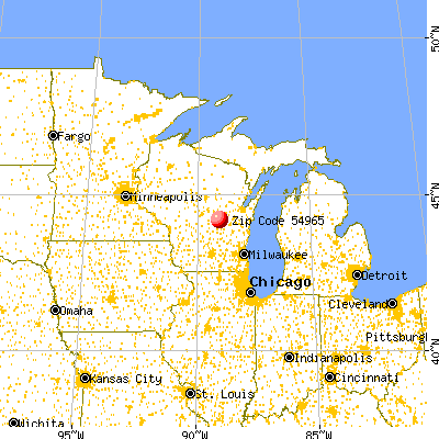 Pine River, WI (54965) map from a distance