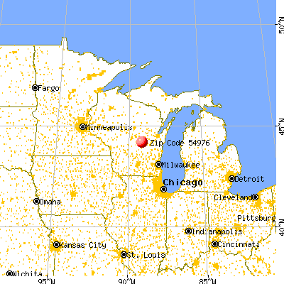 Saxeville, WI (54976) map from a distance