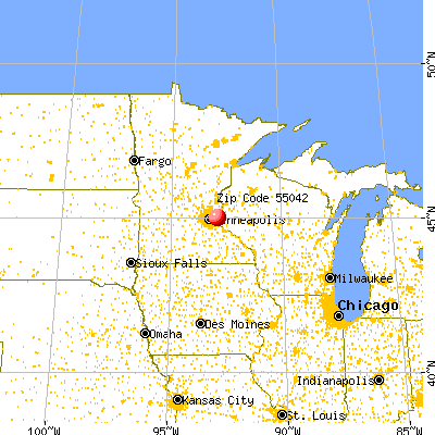 Lake Elmo, MN (55042) map from a distance