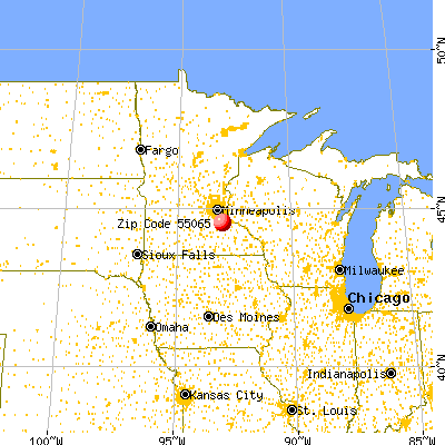Randolph, MN (55065) map from a distance