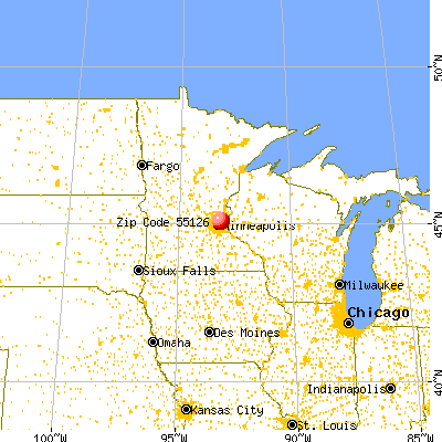 Shoreview, MN (55126) map from a distance