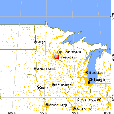 Oakdale, MN (55128) map from a distance