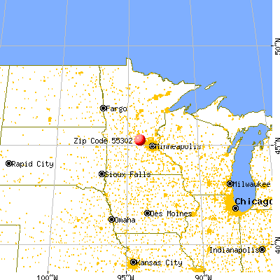 Annandale, MN (55302) map from a distance