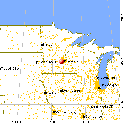 Chanhassen, MN (55317) map from a distance