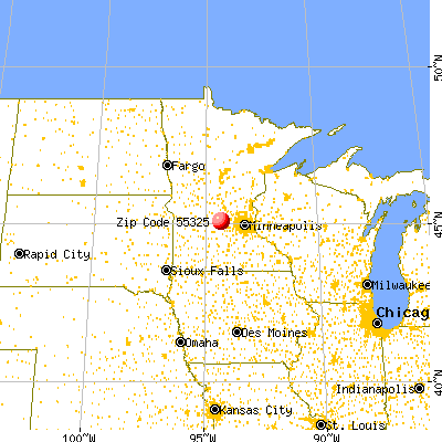 Dassel, MN (55325) map from a distance