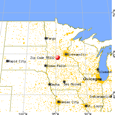 Fairfax, MN (55332) map from a distance