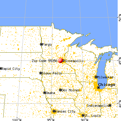Long Lake, MN (55356) map from a distance