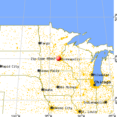 Plymouth, MN (55447) map from a distance