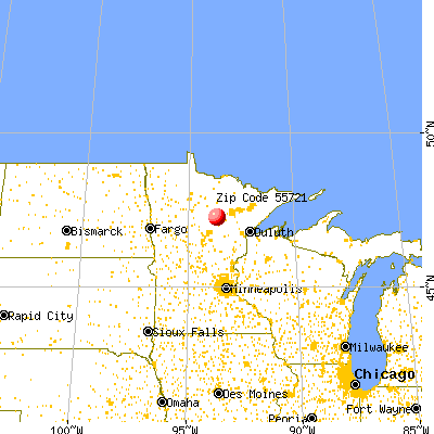 Cohasset, MN (55721) map from a distance