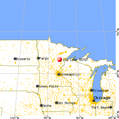 Tamarack, MN (55787) map from a distance