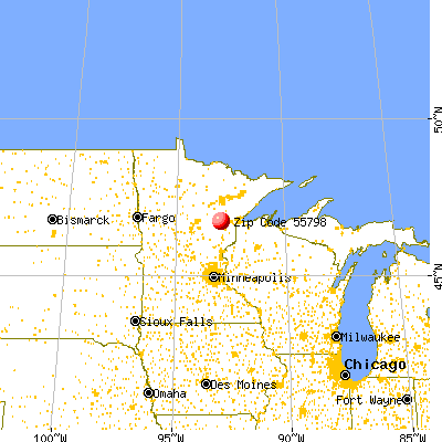 Wright, MN (55798) map from a distance