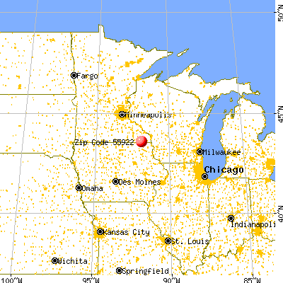 Canton, MN (55922) map from a distance