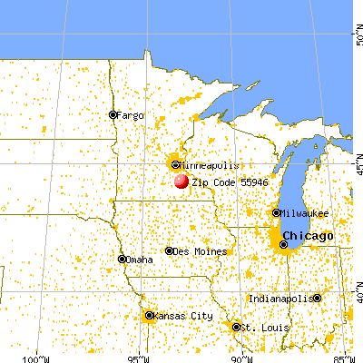 Kenyon, MN (55946) map from a distance
