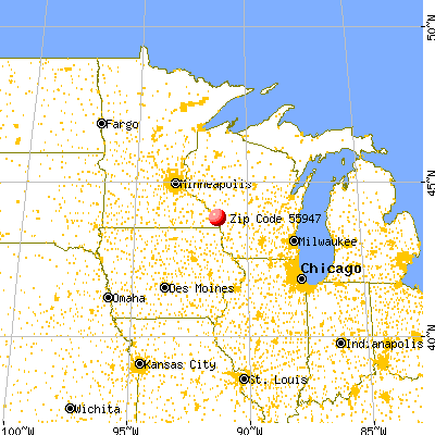 La Crescent, MN (55947) map from a distance