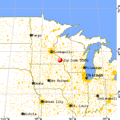 Lewiston, MN (55952) map from a distance