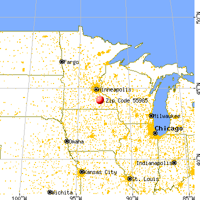 West Concord, MN (55985) map from a distance