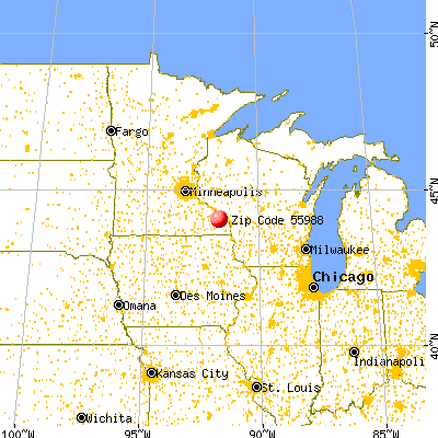 Stockton, MN (55988) map from a distance
