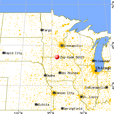 Elmore, MN (56027) map from a distance