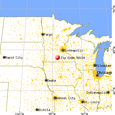 Garden City, MN (56034) map from a distance