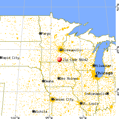 Hartland, MN (56042) map from a distance