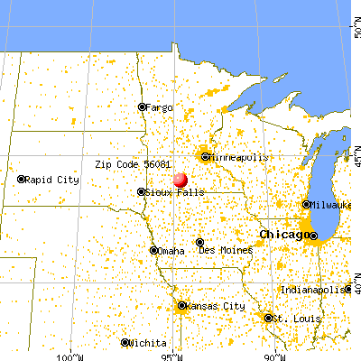 St. James, MN (56081) map from a distance