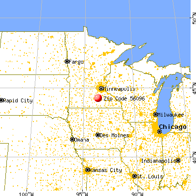Waterville, MN (56096) map from a distance