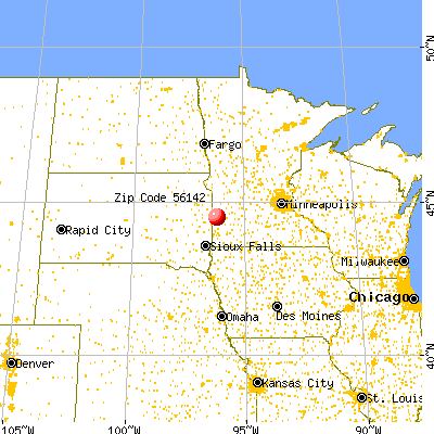 Ivanhoe, MN (56142) map from a distance