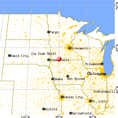 Jackson, MN (56143) map from a distance