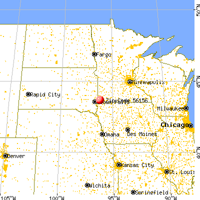 Luverne, MN (56156) map from a distance