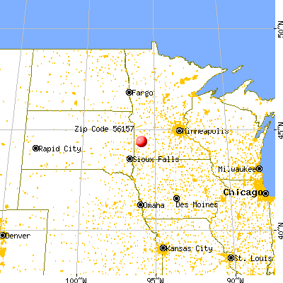 Lynd, MN (56157) map from a distance
