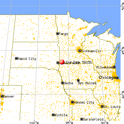 Magnolia, MN (56158) map from a distance