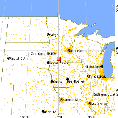 Mountain Lake, MN (56159) map from a distance