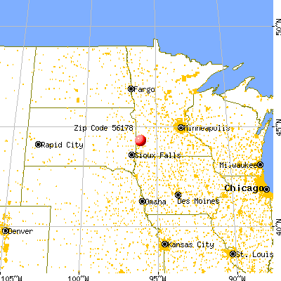 Tyler, MN (56178) map from a distance
