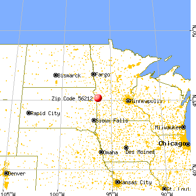Bellingham, MN (56212) map from a distance