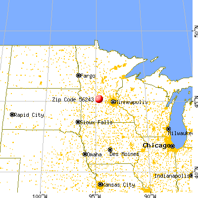 Grove City, MN (56243) map from a distance