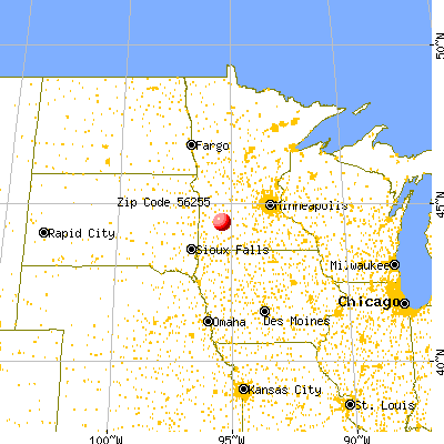 Lucan, MN (56255) map from a distance