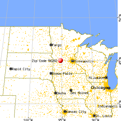 Raymond, MN (56282) map from a distance