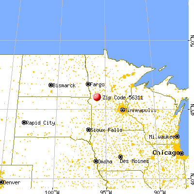 Barrett, MN (56311) map from a distance