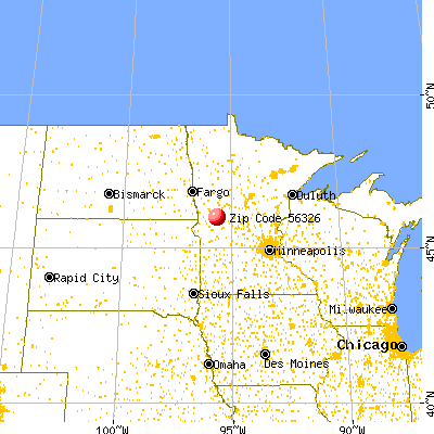 Evansville, MN (56326) map from a distance