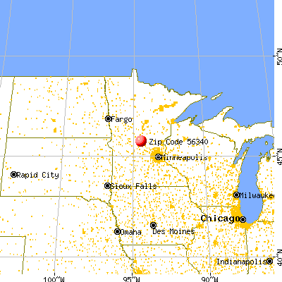Holdingford, MN (56340) map from a distance